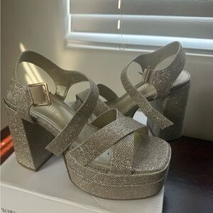 Elegant Gold Platform Heels
